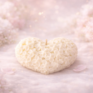 rankų darbo sojų vaško žvakė gėlėta širdis