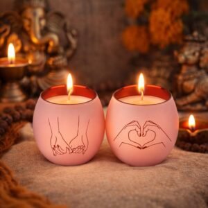 natūralaus sojų vaško žvakės stikliniuose induose romantikai