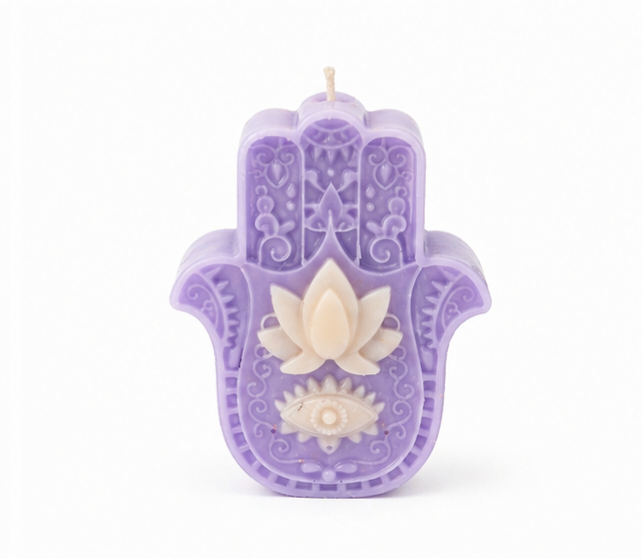 Apsaugai - sojų vaško žvakė "Hamsa ranka" - Image 3