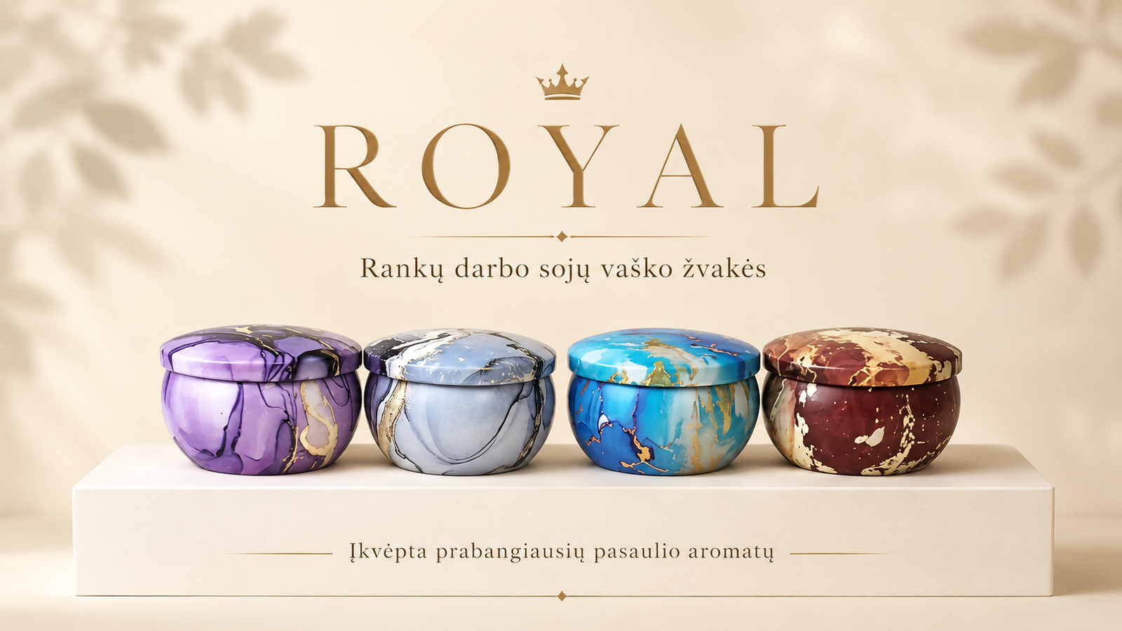 ROYAL - prabangių kvapų sojų vaško žvakės